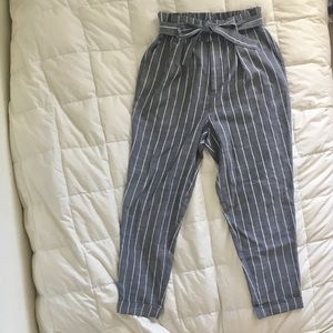 Striped paper bag pants